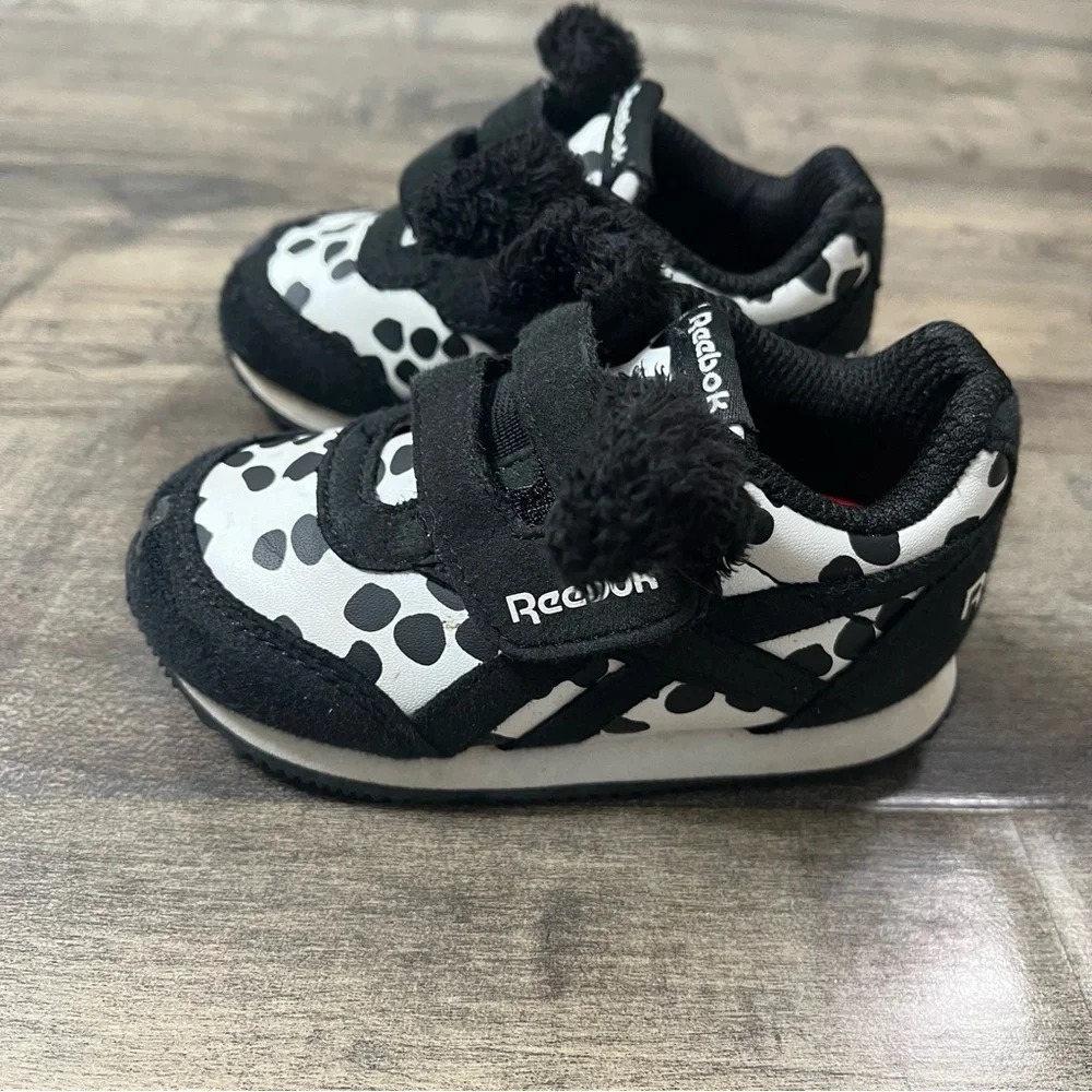 Reebok Black & White Dalmatian Dog Ears & Nose Sneakers Toddler Infant Size 4